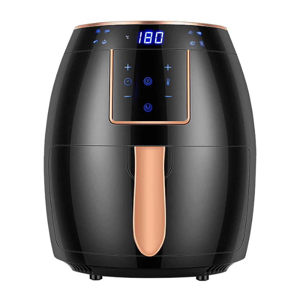 

Air Fryer 5.5L Household Cooking Appliance Large Capacity 1300W Big Power Timing Touch Screen LCD Electric Airfryer w Bakeware