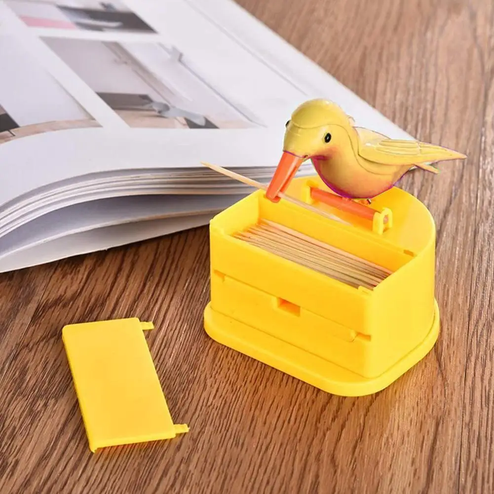 

Creative Bird Toothpick Container Automatic Toothpick Dispenser Toothpick Holder Storage Box Desk Decoration Kitchen Accessories