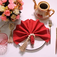 set of 10 30x45cm table cloth napkins poly cotton fabric family dinner place mat kitchen tea towels wedding easter decoration