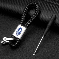 car keychain ring braided keychain rope logo keychain for subaru sti impreza forester tribeca xv brz auto accessories