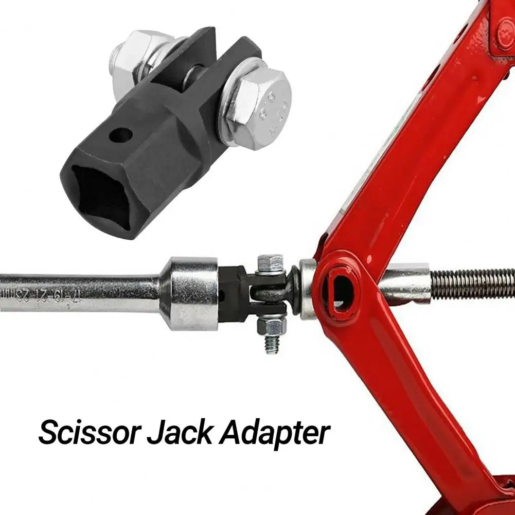

Scissor Jack Adapter Heavy Duty Labor-saving Chrome Vanadium Steel Car Repairing Jack Connector for 1/2 Inch Drive