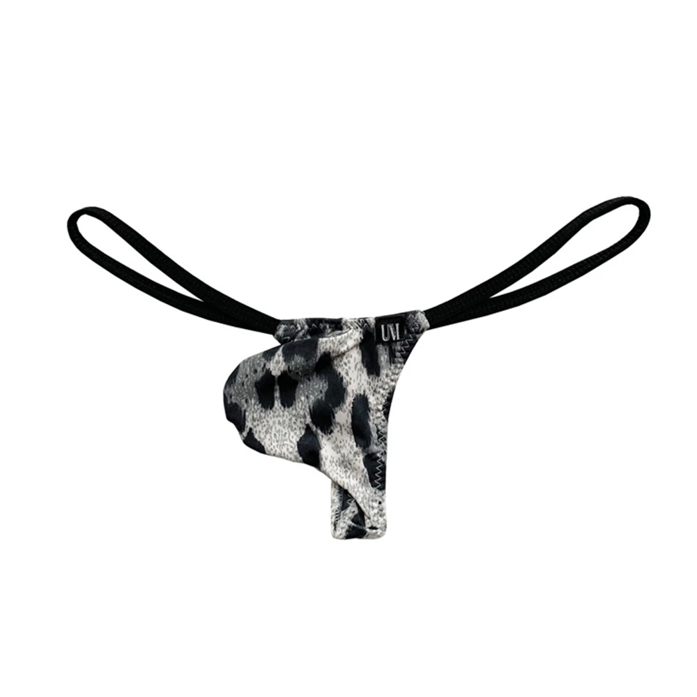 

Fashion Mens Leopard G-string T-back Thongs Tiny Pouch Underwear Micro Bikini Trunks Male Printed Camouflage Low Waist Panties