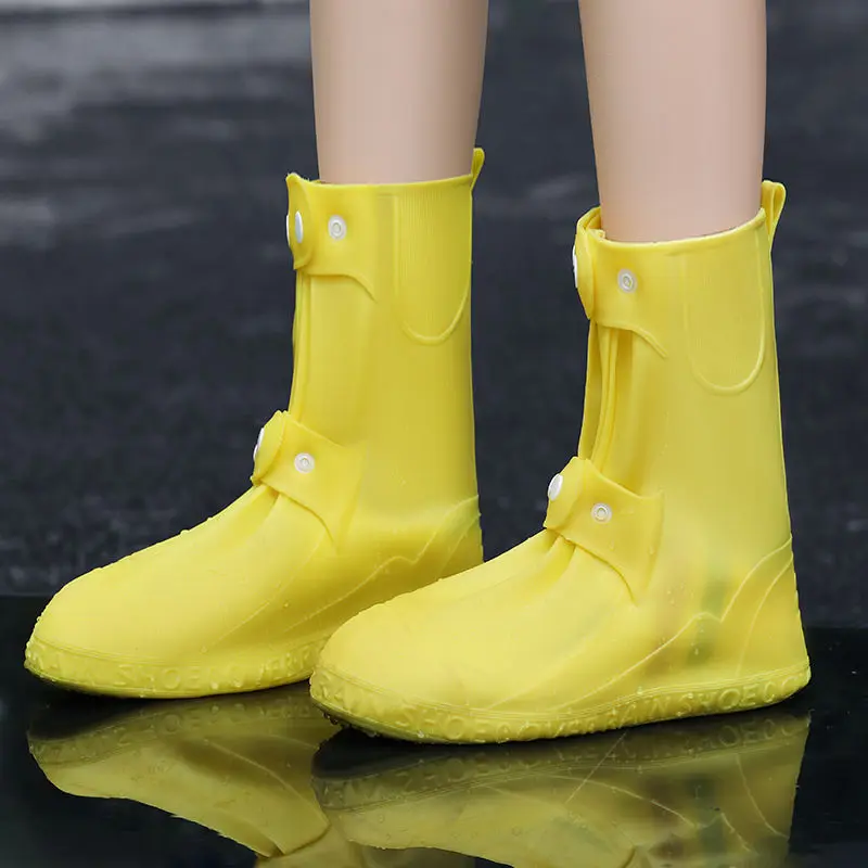 Rainy Day Unisex Overshoes White Material Reusable Shoe Cover Rain Water Shoe Covers Easy to Go Out Silicone Rain Boots