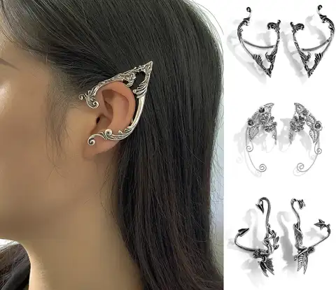 Women's Earrings-clips in the style of "punk", silver