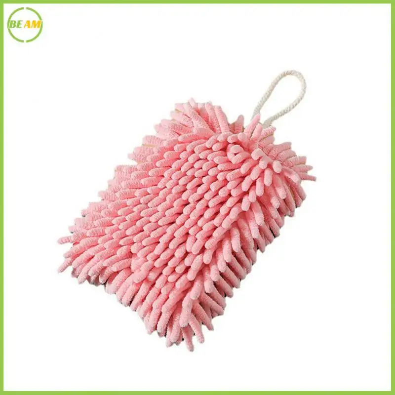 

Water Absorption Soft Hand Towel Non-stick Oil Strong Cleaning Ability Wipe A Handkerchief Sponge And Chenille Design Hanging