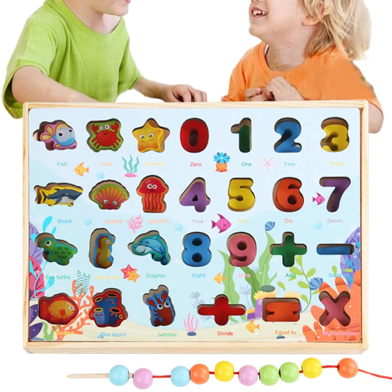 

Нитевые Игрушки для малышей, животные, искусственные уникальные креативные забавные бусины Монтессори для малышей, в форме сортировки, счетной игры