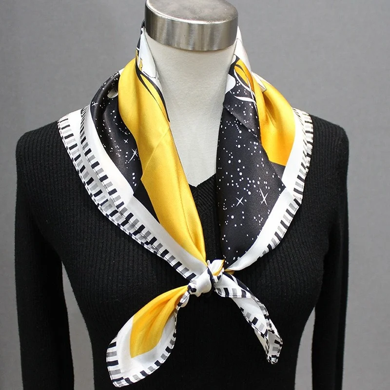 

Luxury Brand Bags for Women 100% Silk 68*68cm Silk Scarf Versatile Shawl Handkerchief Women's Beach Cape Hijab Scarf Wild Hijab