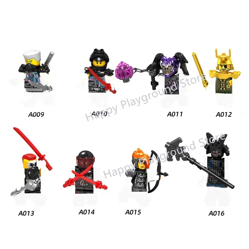 Фото A001 A032 Аниме Мультфильм ТВ Кирпичи Куклы Ниндзя Игрушка Skylor Jay Zane Lloyd Garmadon Kai Nya Строительные блоки Сборка игрушек Подарки №3