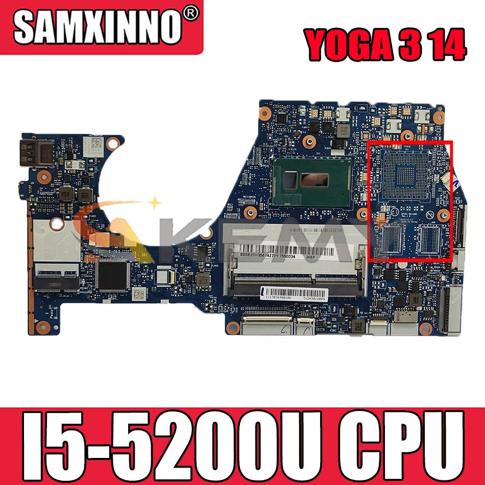 

Материнская плата Akemy BTUU1 NM-A381 для Lenovo YOGA 3 14 YOGA3 14, материнская плата для ноутбука CPU I5 5200U DDR3 100% тест