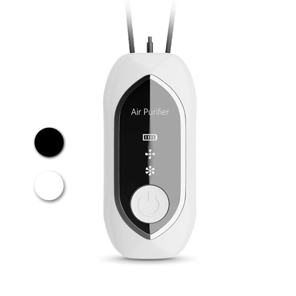 

Air Filter Personal Necklace Style Air Freshener Negative Ion Portable Mini Dust Cleaning Supply, White