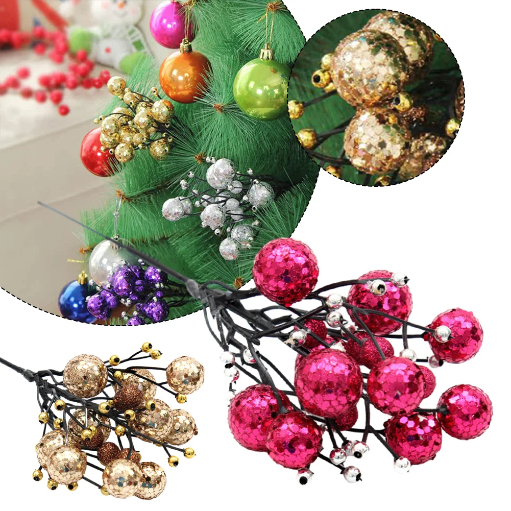 

Christmas Tree Decorations Artificial Berry Stems Xmas Tree Wreath DIY Decor Home Party Dining Table Ornaments