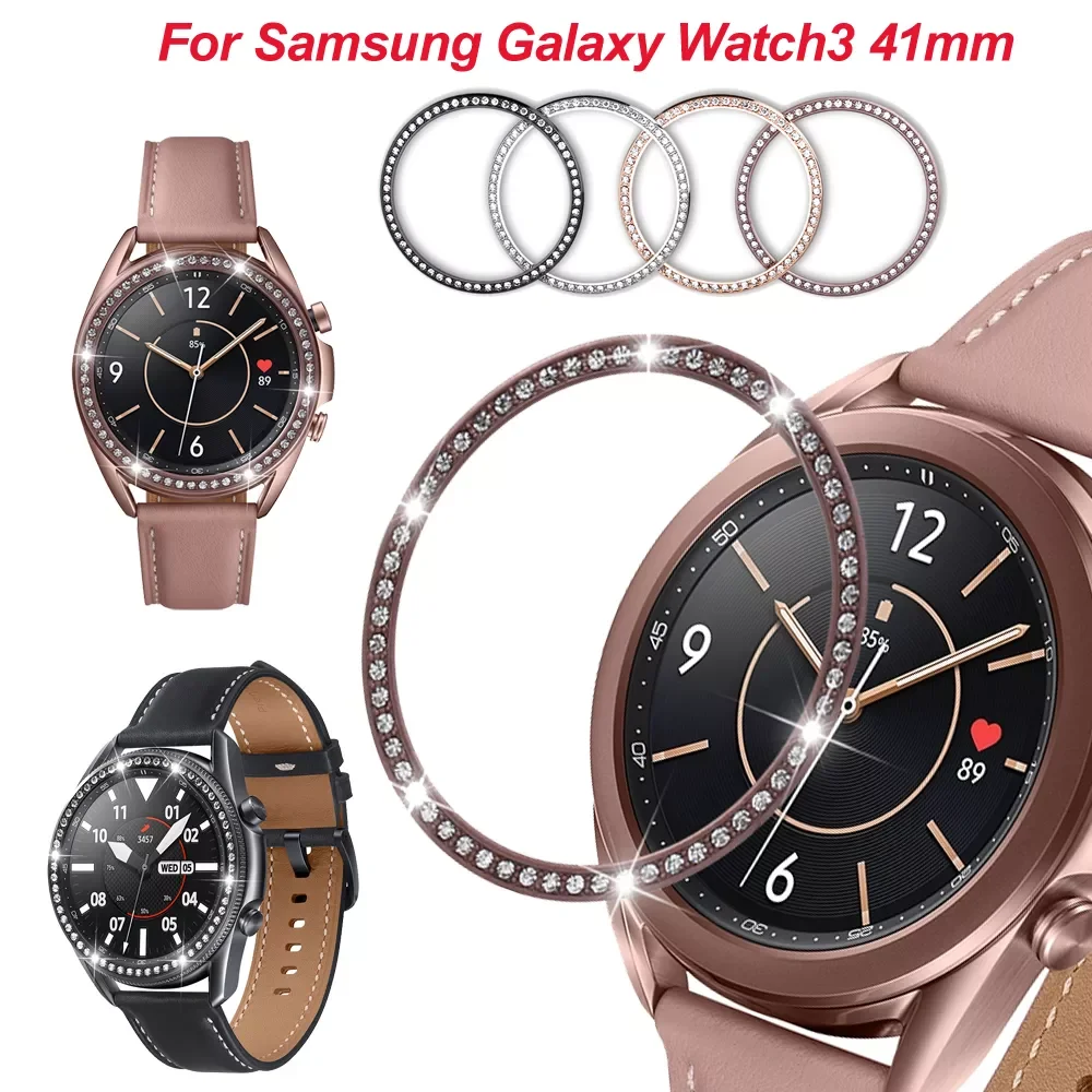 

Bling Bezel For Samsung Watch 3 41mm Diamond Metal Ring Adhesive Cover Anti Scratch Protect Watch Accessories Galaxy3 41