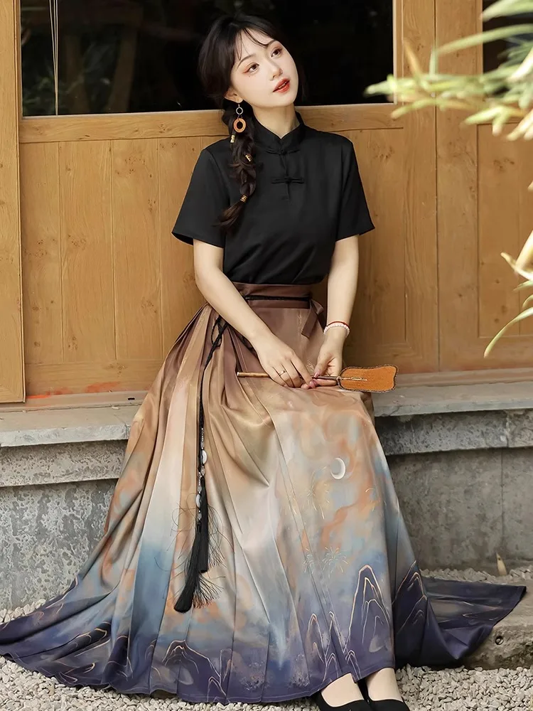 Женская Новая китайская летняя рубашка Ming system Hanfu в национальном стиле с