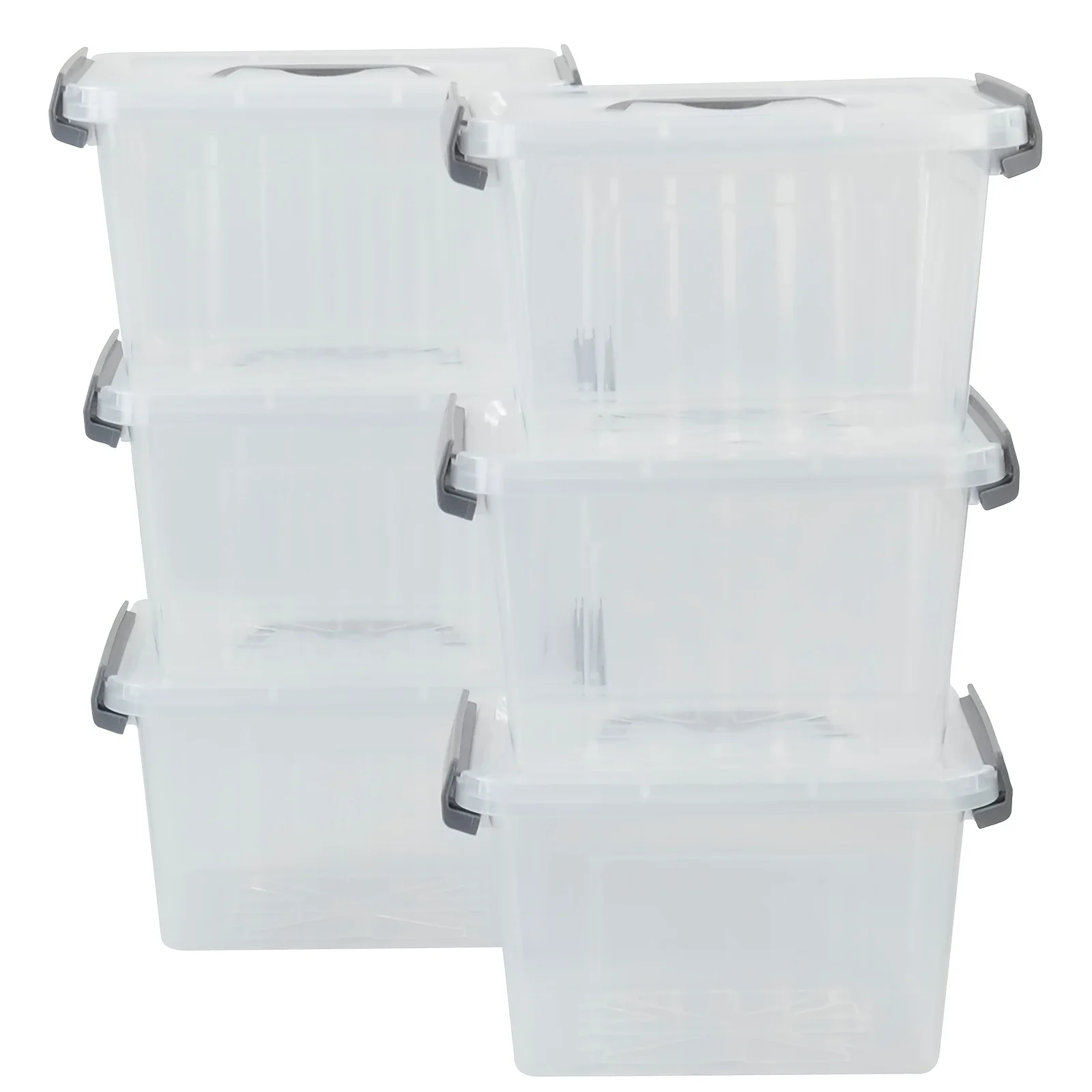 

6pcs Storage Boxes, Clear Plastic Storage Bins