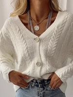 tossy autumn white knitted open stitch cardigan for women sweater casual streetwear long sleeve top oversized knitwear coat 2021