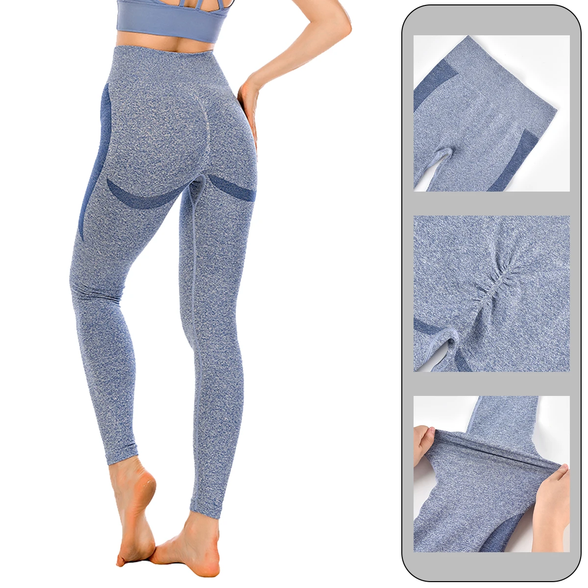 

Gym Clothing For Fitness Women High Waist Sports Pants Elastic Workout Push Up Leggings Running Yoga Tights Female Sportswear