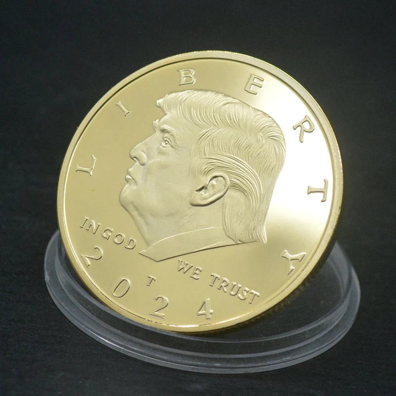 Памятная монета с позолоченным орлом 10 шт. 2024 президент Дональд Трамп свобода |