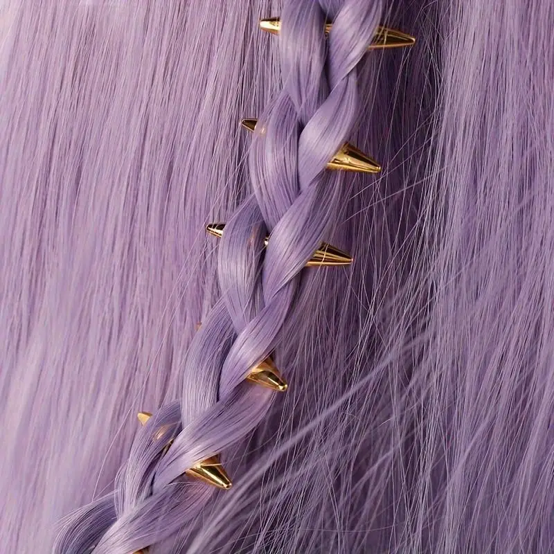 Фото 5pcs Set Spiked клипы для волос Панк хип-хоп рок стиль украшения для волос край волос бунки Dreadlock клипы для волос галстуки фиксационные кольца №4