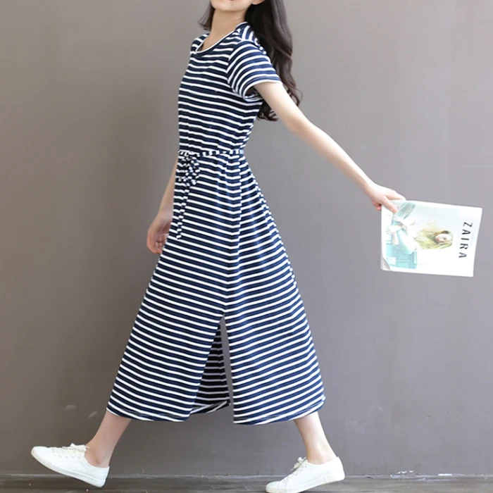 

스트라이프롱수유 원피스