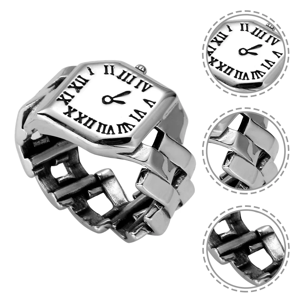 2 Pcs Watch Rings Women Fashion Watches Retro Finger Lady Woman Elastic Simple