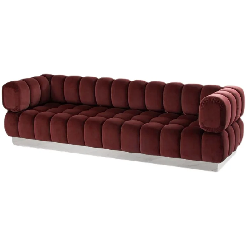 

Light Luxury Creative Velvet Sofa Bread Cutting Living Room Multi-Person Sofa for Clubhouse Villa