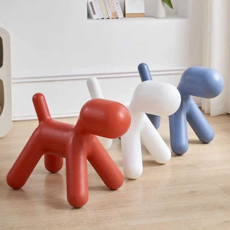 Nordic Hund Stuhl Hocker Kunststoff Cartoon Tier kreatives Дизайн Schuh Duasel Belghandel Wohn Severbel