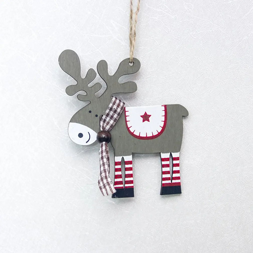 

Creative Christmas decorations Christmas tree wood painted elk pendant closet door and window bedroom pendant wholesale