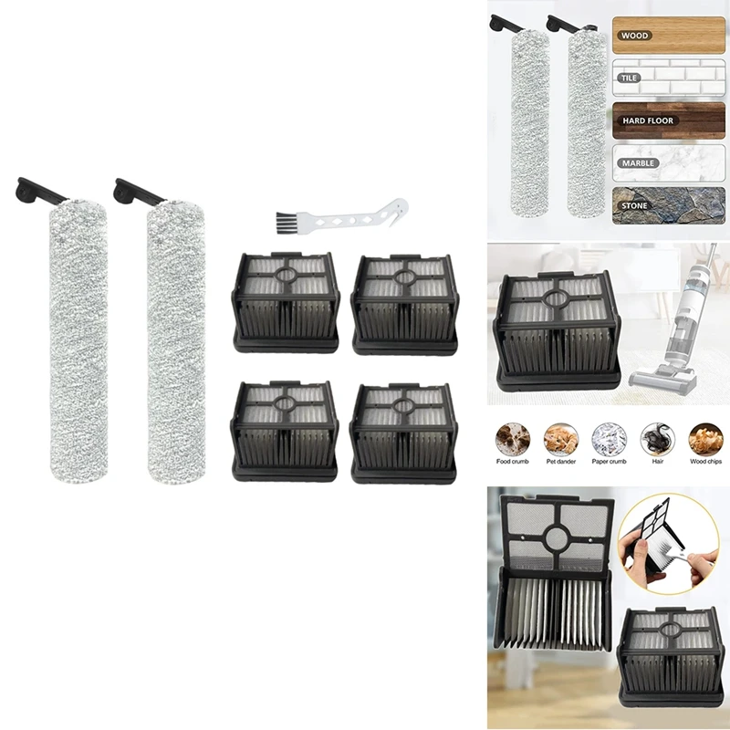 

Набор запчастей для Dreame M12/M12 Pro, моющийся фильтр НЕРА, основная щетка, пылесос для стиральной машины