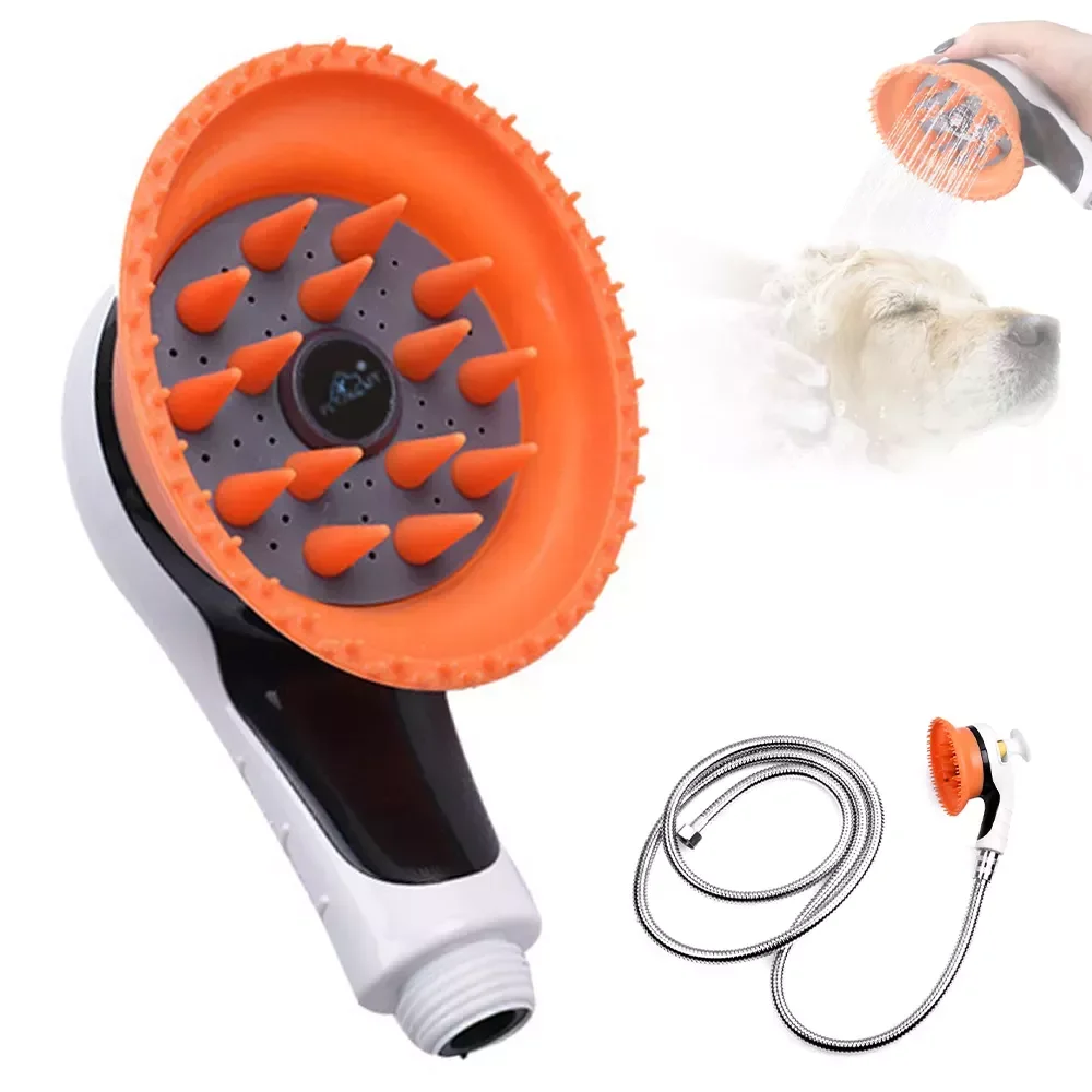 

Новинка, распылитель для душа для собак, резиновая Массажная щетка, Набор насадок для душа, инструмент для мытья домашних животных и собак, п...