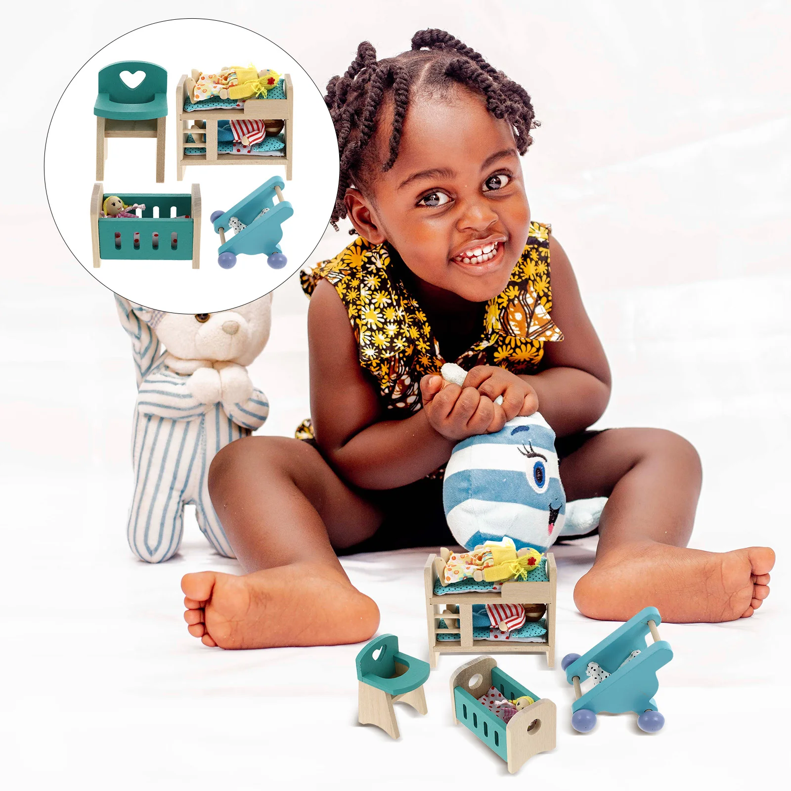 

1 Set of Children Mini House Mini House Simulation Kids Mini Furniture