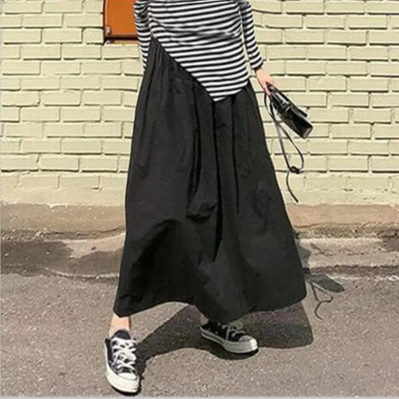Летняя 2024 Женская длинная юбка Осенние повседневные свободные макси-юбки с