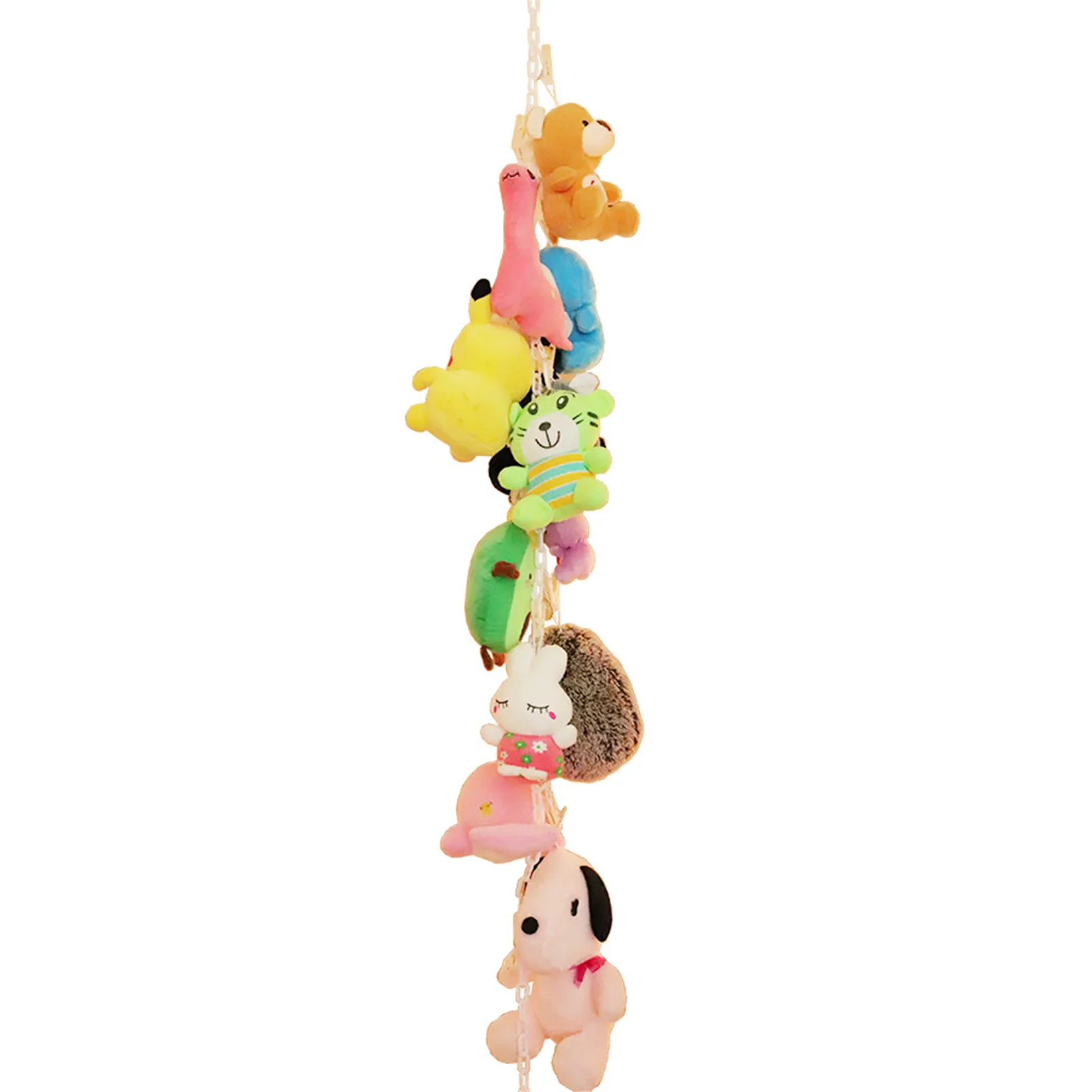 

2M Plush Toy Storage Chain Toy Organizer Storage Chain With 20 Clips Stuffed Animal Chain Decor For Toys Hats