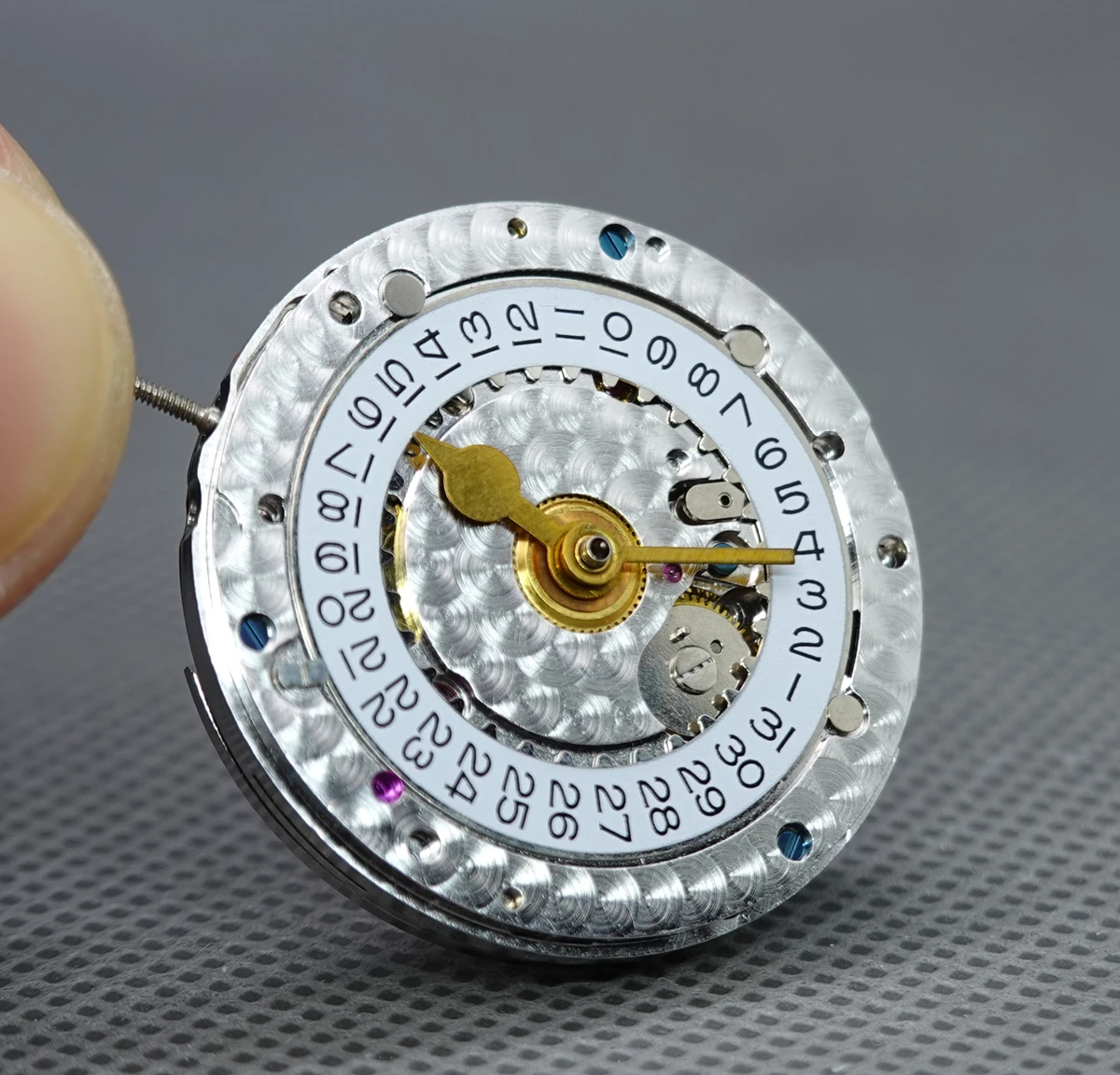 China GMT 3186 movement 4 hand automatic mechanical movement men watch movement blue balance VR3186