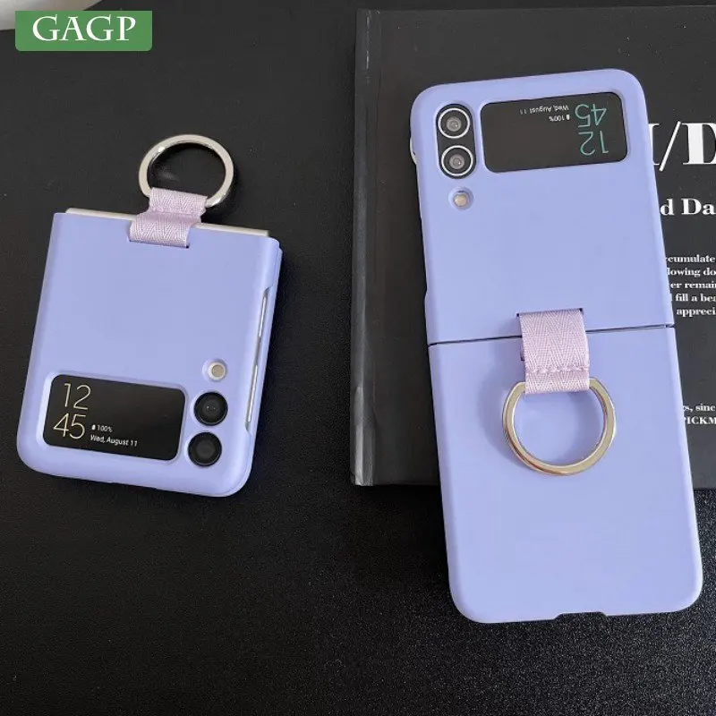

Мягкий чехол для Samsung Galaxy Z Flip 4 3, чехол из жидкого силикона с кольцом-держателем, телефонный чехол для Samsung Z Flip4, Противоударная крыша, задняя ...