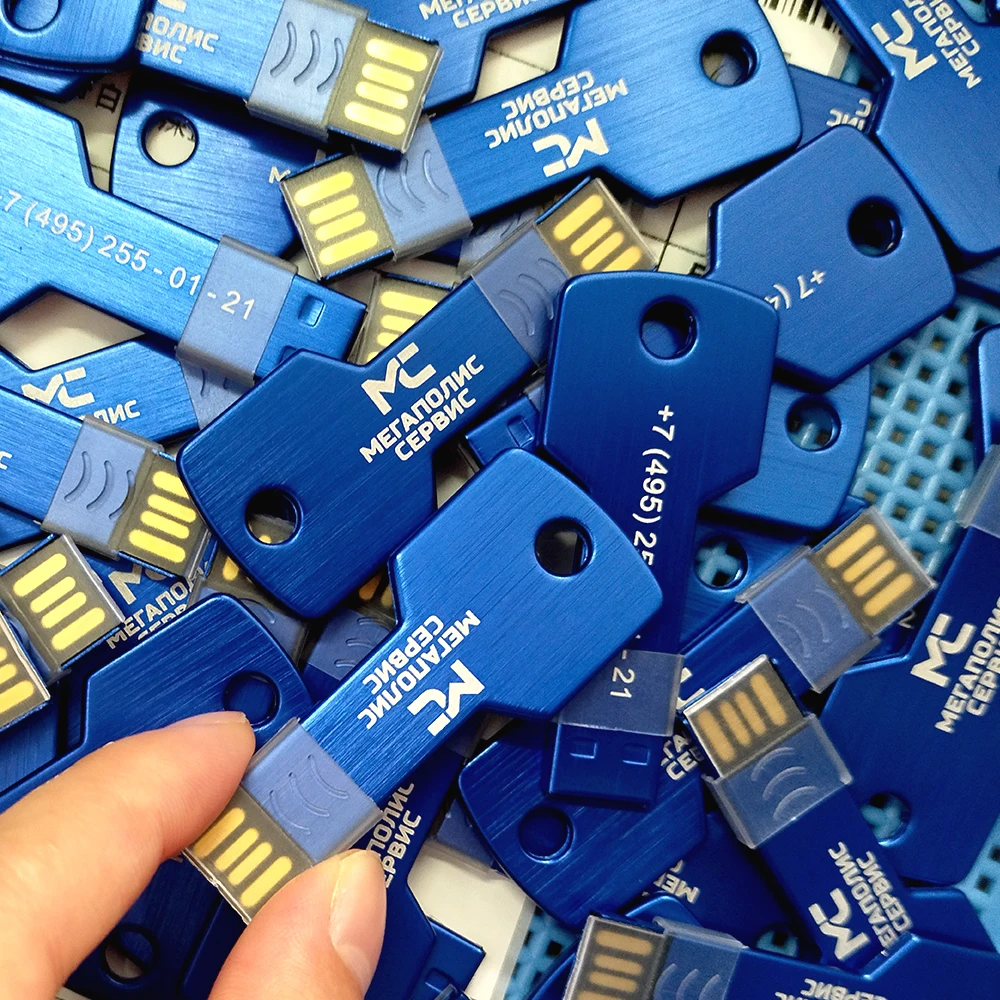 100 шт./лот персонализированный логотип USB 2 0 в форме ключа металлическая память U