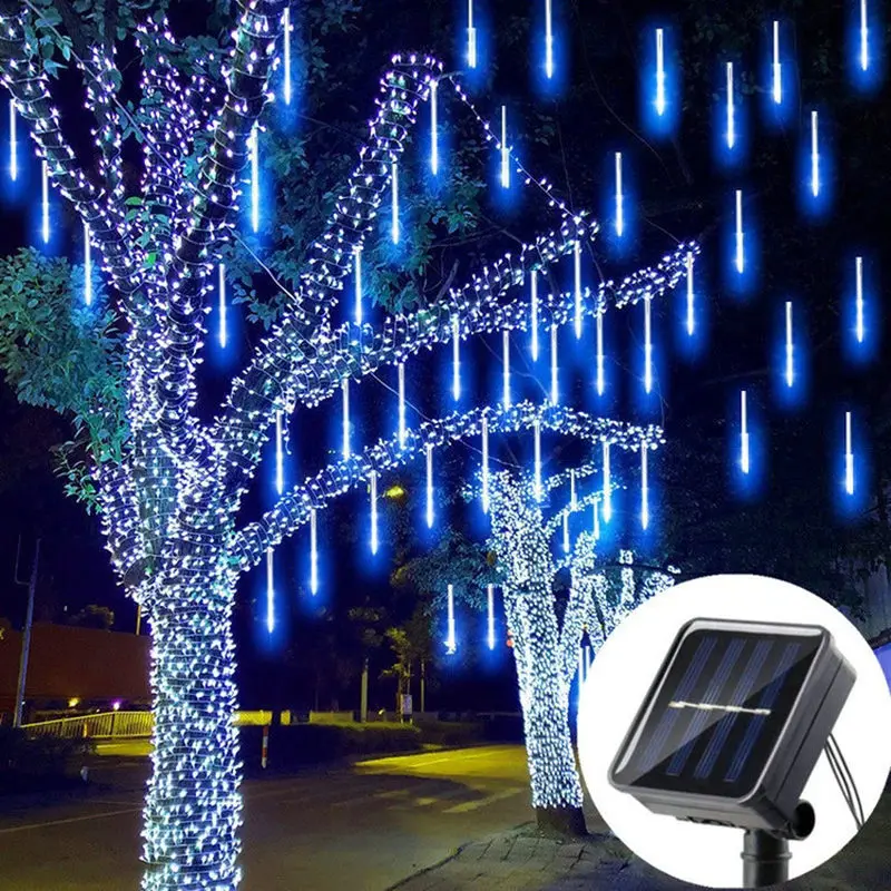 

Solar LED Meteor Shower Rain Light Waterproof Outdoor Lights Garland Street Garland Christmas Wedding Decoration 8 Tubes 30cm