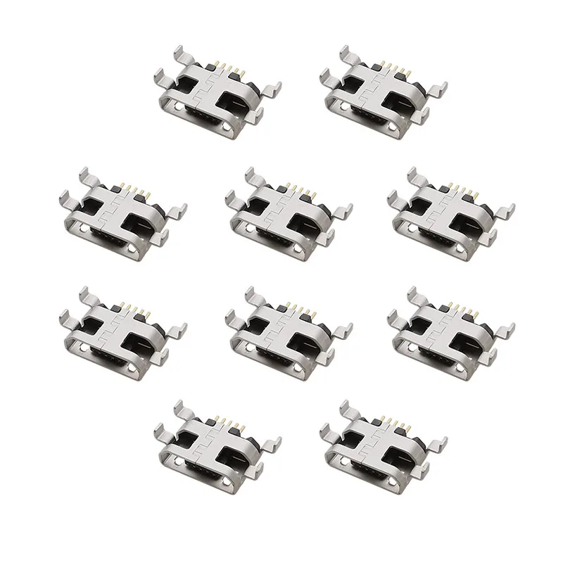 

Micro USB гнездо 5-контактное серебристого цвета для ремонта