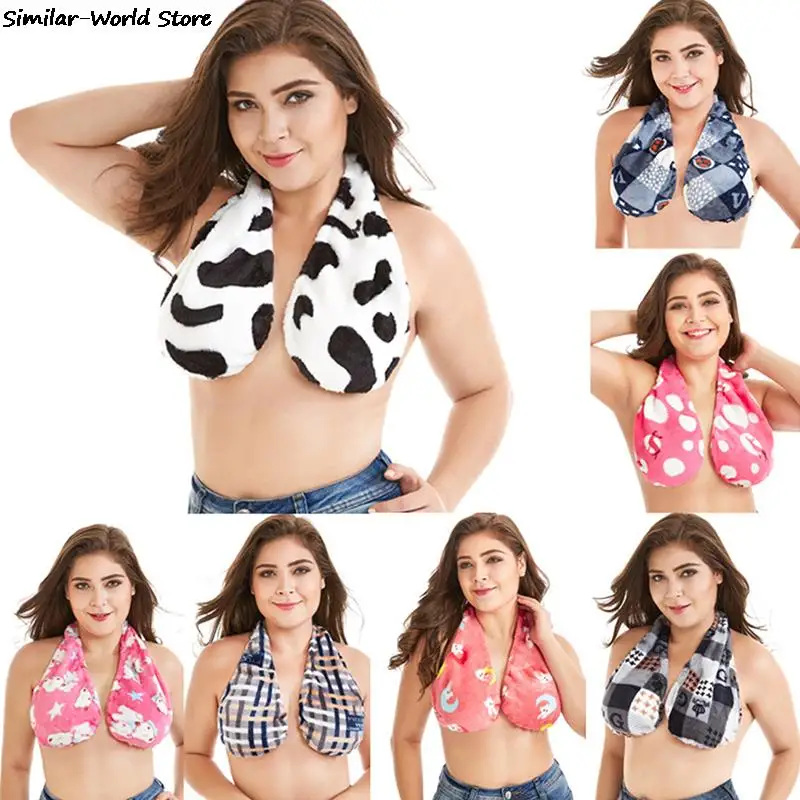 Bra Bath Towel Hanging Neck Wrapped Bra Big Chest Hanging Neck Breastfeeding Towel Bra Bralette Top Bandeau Top Tops