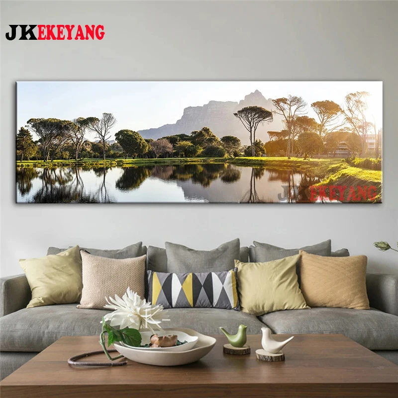 

Large Wall Art Pictures 5D Diy Diamond Painting Lake And Mountain Diamond Mosaic Rhinestone Embroidery Cross Stitch Y4031