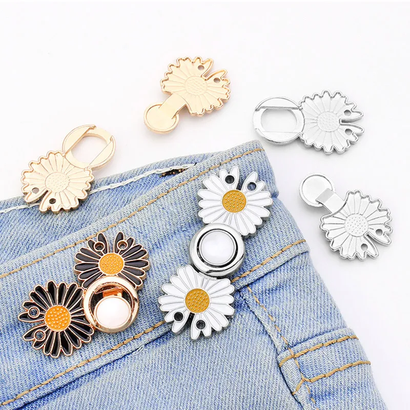

1pc Reusable Metal Buttons Pearl Snap Fastener Pants Pin Retractable Button Sewing-on Buckles for Jeans Perfect Fit Reduce Waist