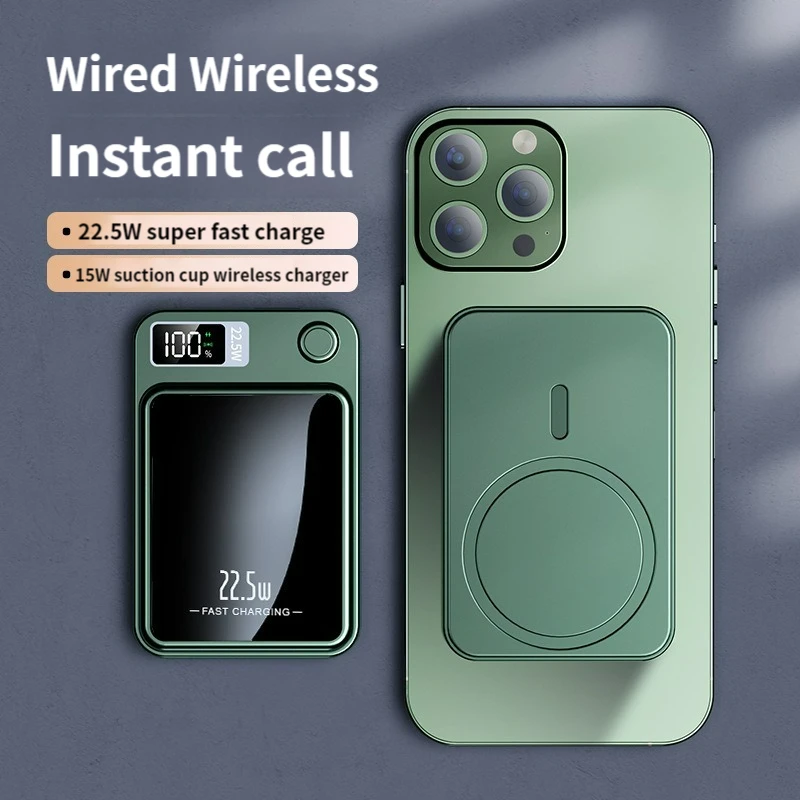 

Magsafe Magnetic Absorber Wireless Charging Bank 50000mah Super Fast Charging 22.5W Mobile Power Supply