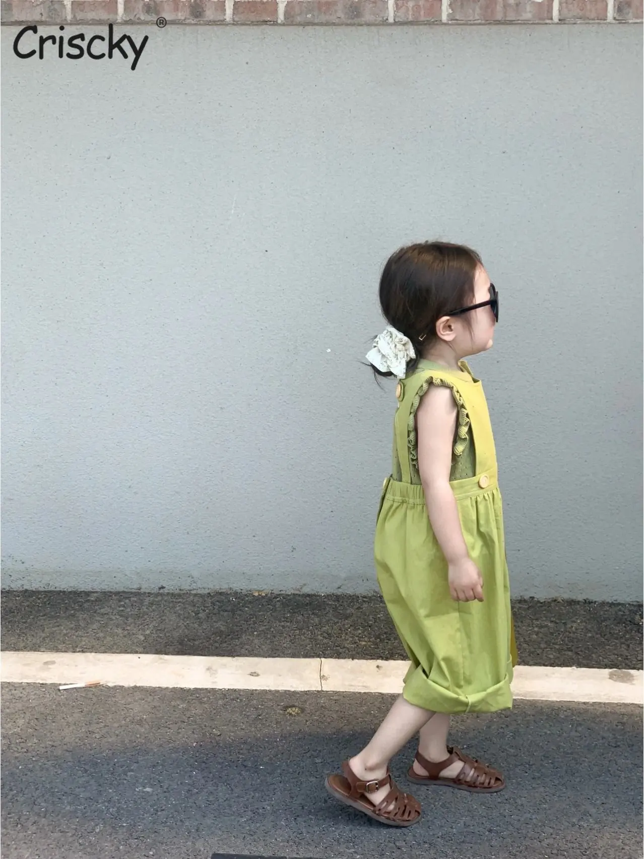 

Baby Set for Girls Spring Summer Infant Solid Knitting Sleeveless Vest+Overalls Suits Kids Baby Children Clothing