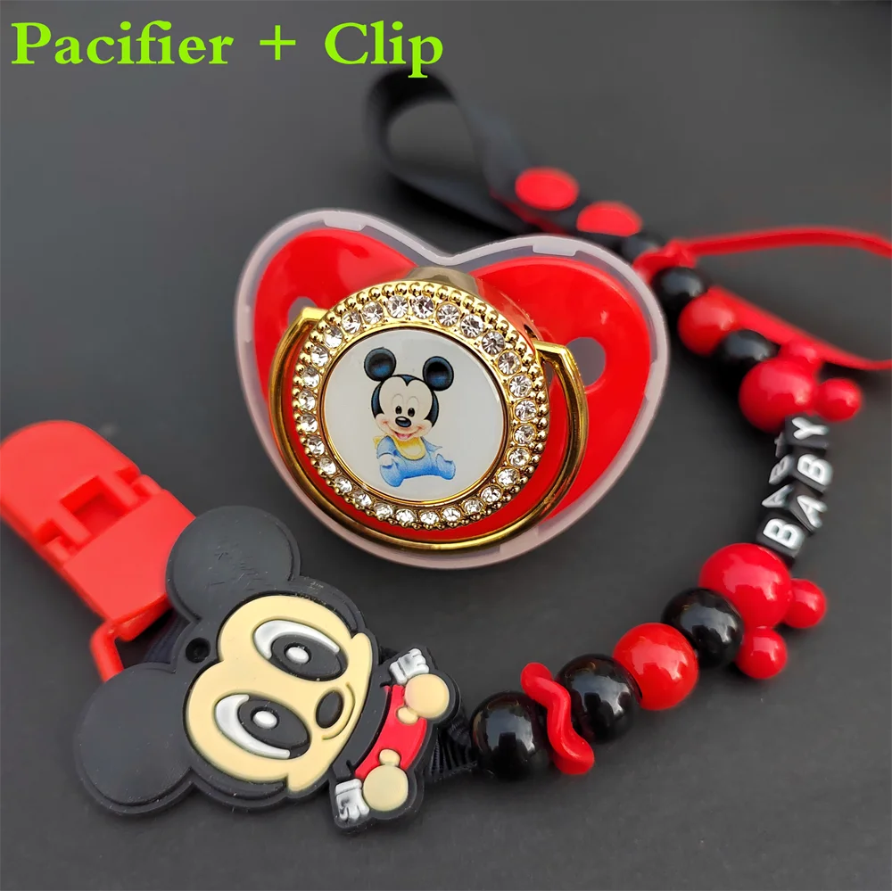 

Baby Luxury Feeder Items Bling Red Pacifier and Dummy Nipple Cover Lid Infant BPA Free Silicone Chupones Para Bebe for 0-18M Kid