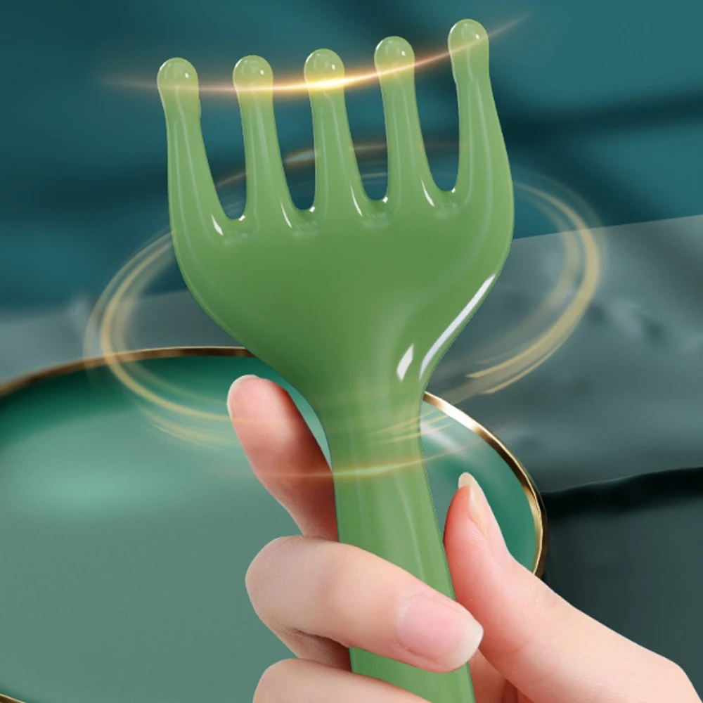 Массажер для головы из смолы кожи Гуа Ша тела шеи ног массаж с пятью когтями