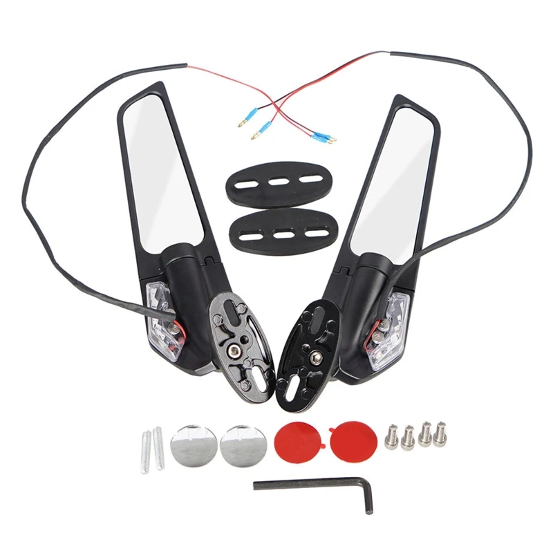 

2x Motorcycle Mirrors Modified Wind Wing Adjustable Rotating Rearview Mirror For CBR250R CBR300R CBR500R CBR600RR CBR125