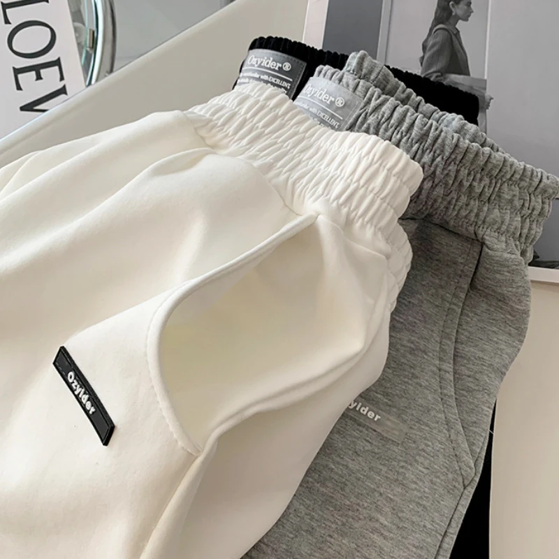 Women Shorts Elastic High Waist Casual Letter Printed Sports Shorts Summer Korean Fashion Wide Leg Loose Female Shorts Homewear