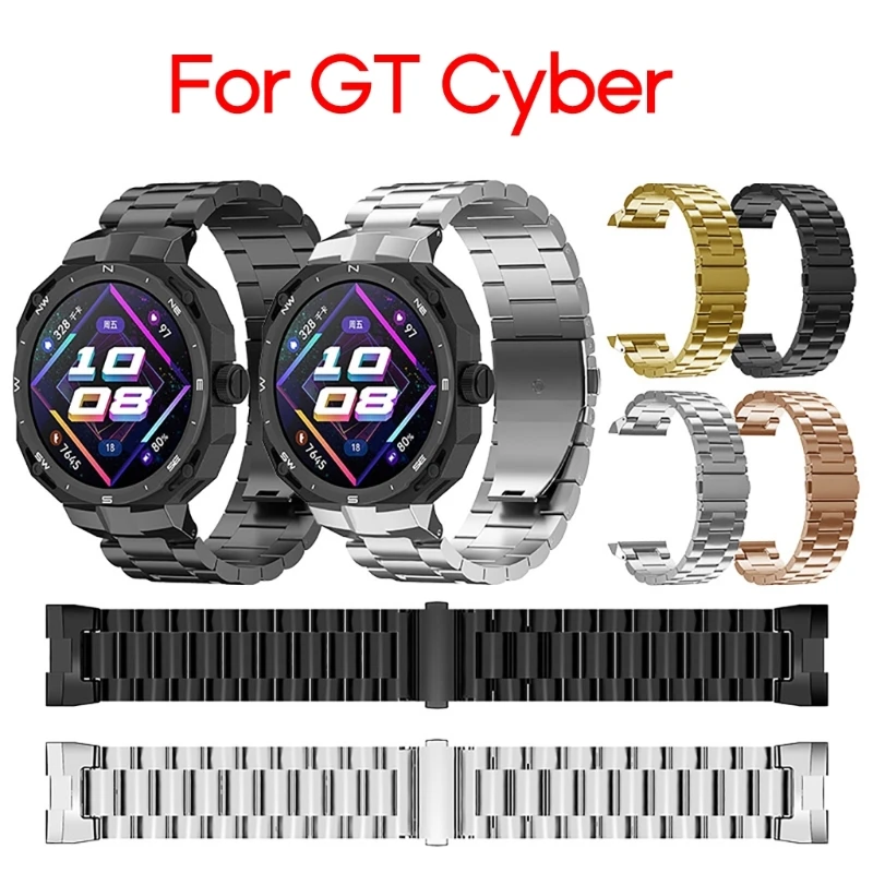 

Quick Release Metal Belt Loop-Accessories Stainless Wristband Bracelet for GT Cyber Smartwatch Breathable Replace Strap
