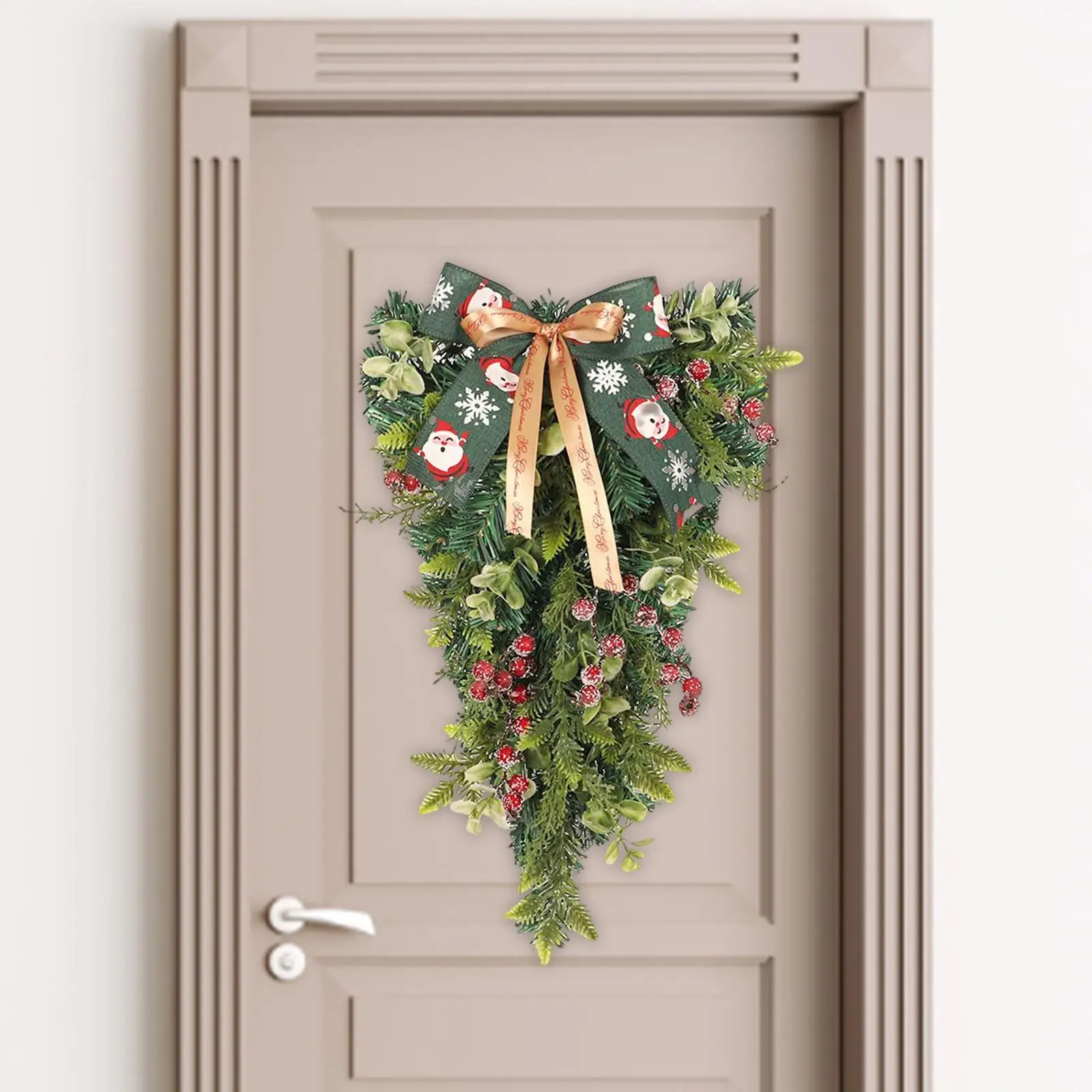 

Искусственная Рождественская сказочная гирлянда в форме капли, подвесная дверная гирлянда, украшение для зелени, искусственный венок для ф...