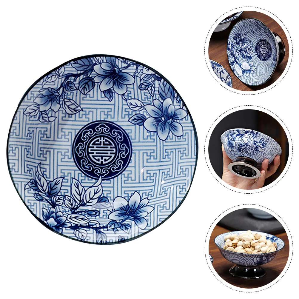 

Bowl Fruit Tray Bowls Footed Decorative Dessert Chinese Plate Salad Candy Noodles Holder Pottery Storage Dish Serving