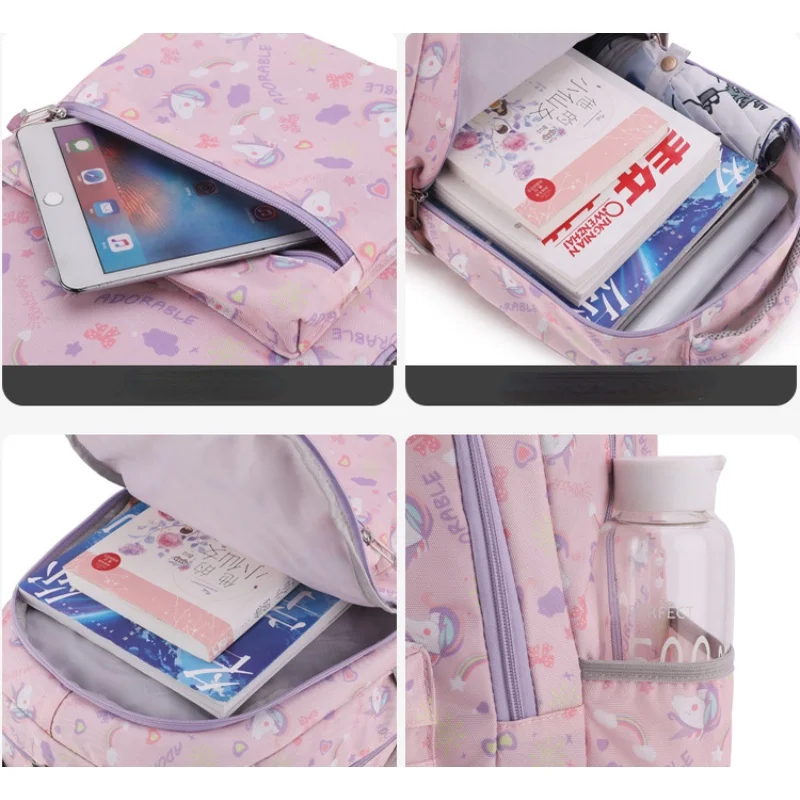 Middle School Students Cute Cartoon Unicorn Large Capacity Backpacks for Girls New Simple Students School Bags Hot Drop Shipping